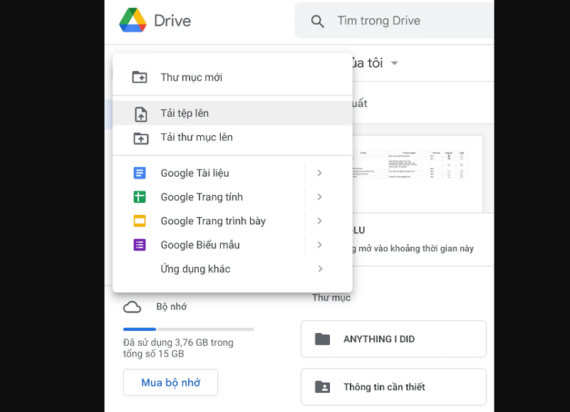 cách chuyển file pdf sang word trên google drive