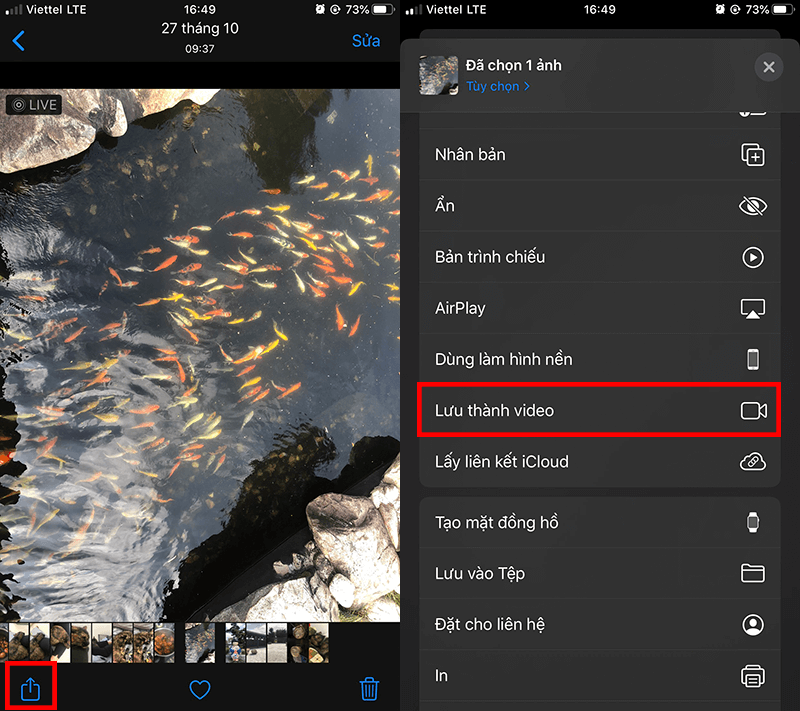 Cách chuyển live photo thành video trên iOS 16
