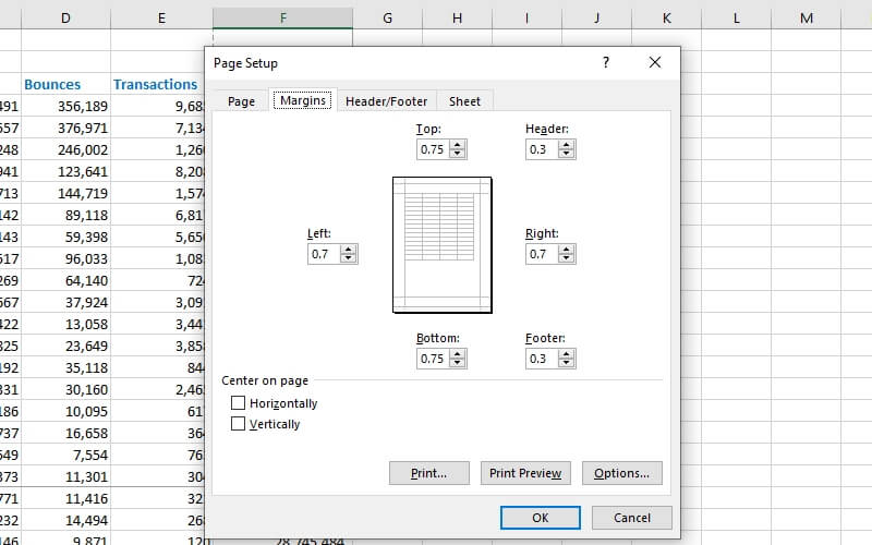 in file Google Sheet vừa với trang giấy A4