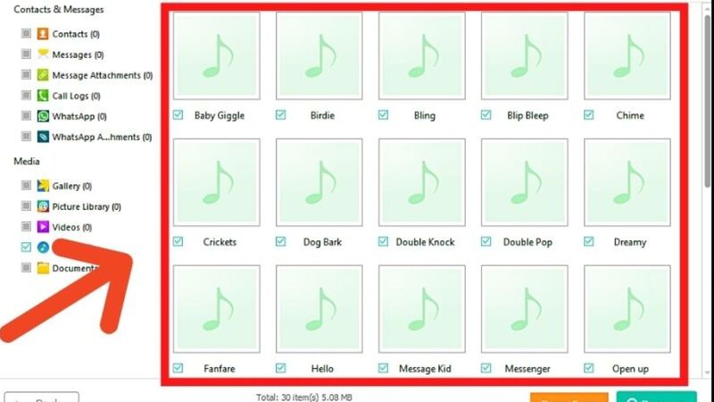 cac tep am thanh sau khi quet duoc