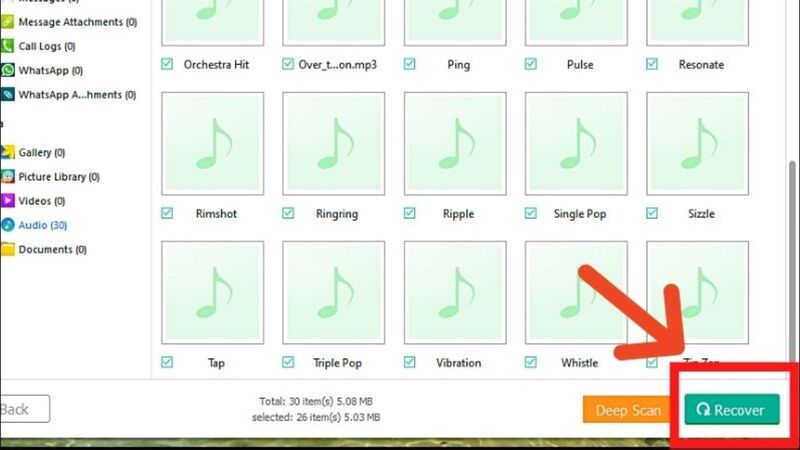 chon recover de bat dau khoi phuc