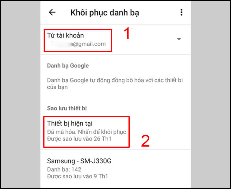 Khôi phục số điện thoại đã xóa trên Samsung - sử dụng cloud