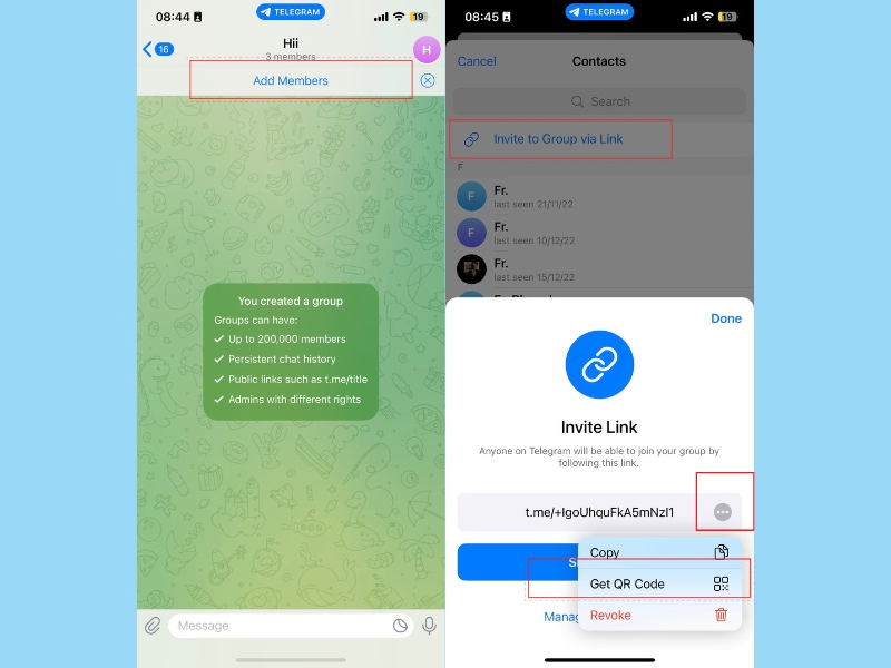 cách quét mã QR trên Telegram để vào nhóm