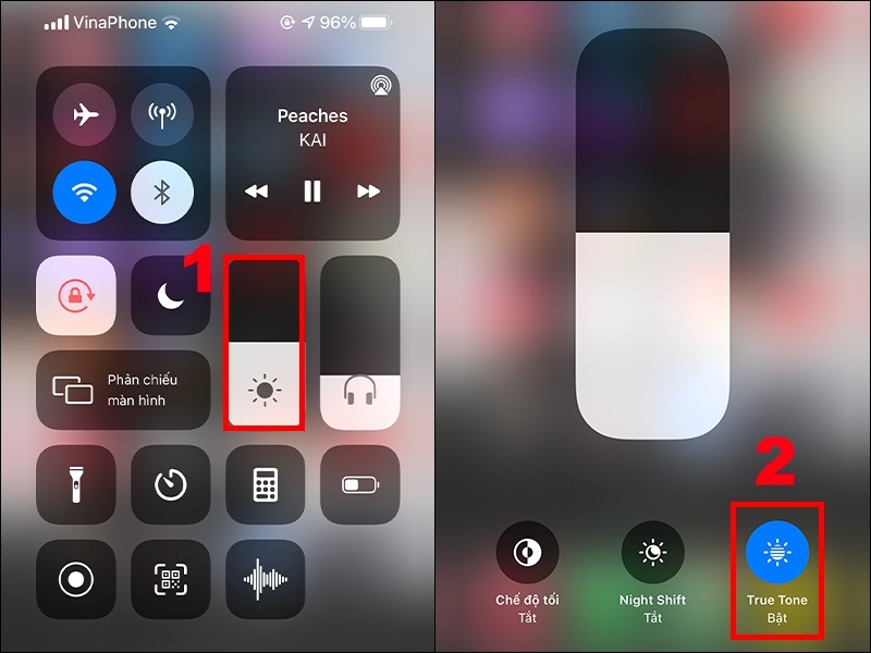 Thay đổi độ sáng bằng cách tắt True Tone