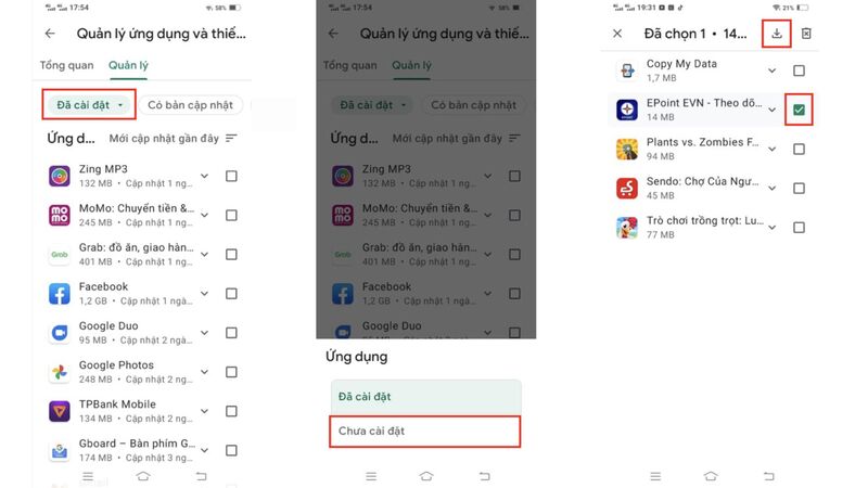 cach lay lai ung dung da xoa tren samsung