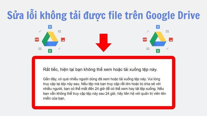 không tải được file lên Google Drive bằng điện thoại 