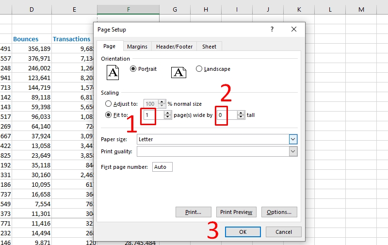 cách chỉnh file Excel trước khi in