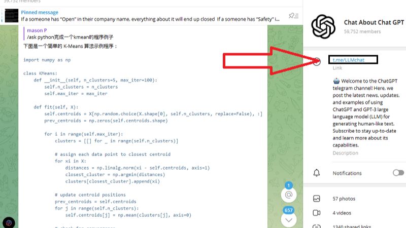 Vào lại nhóm telegram bằng link