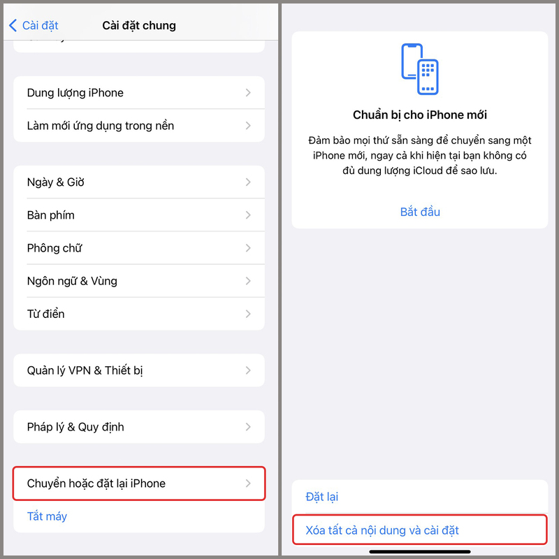 Khôi phục cài đặt gốc cho iPhone của bạn
