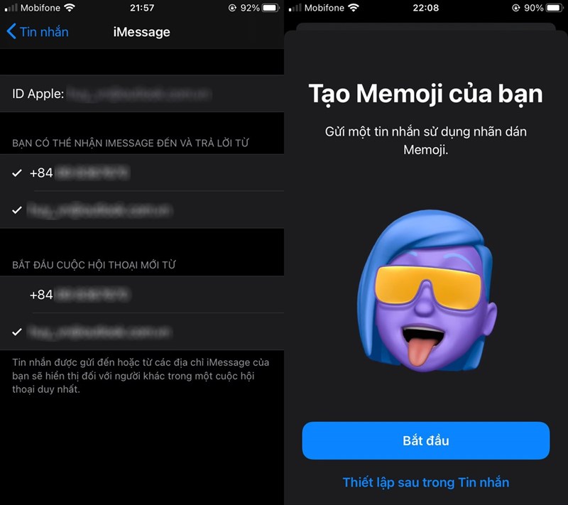 bật imessage trên iphone3