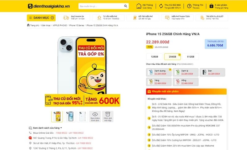 Thủ tục mua trả góp tại Điện Thoại Giá Kho