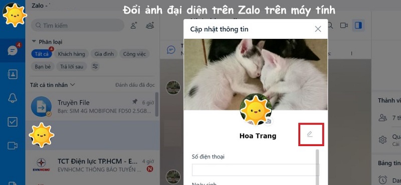 Thay ảnh đại diện trên máy tính