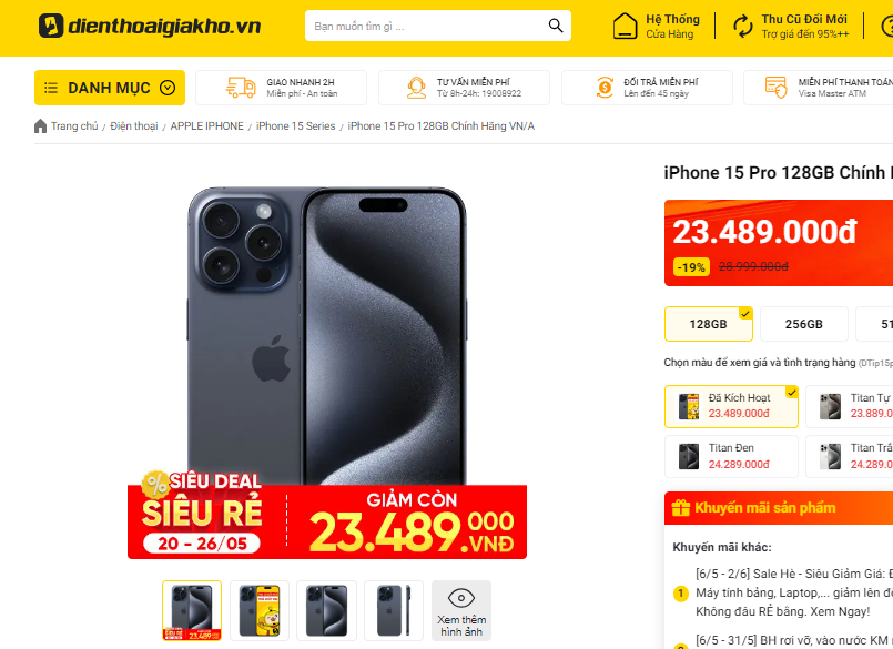 Mua tại Website Điện thoại Giá Kho