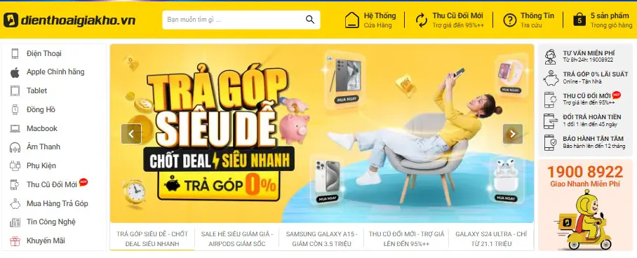 Quy trình mua điện thoại trả góp tại Điện Thoại Giá Kho