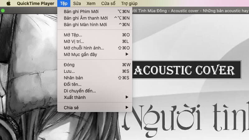 Sử dụng QuickTime có sẵn trên MacOS