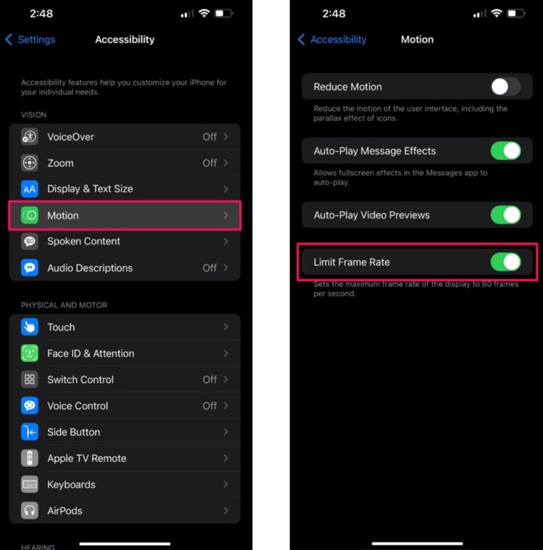 cách bật 120hz trên iPhone 13