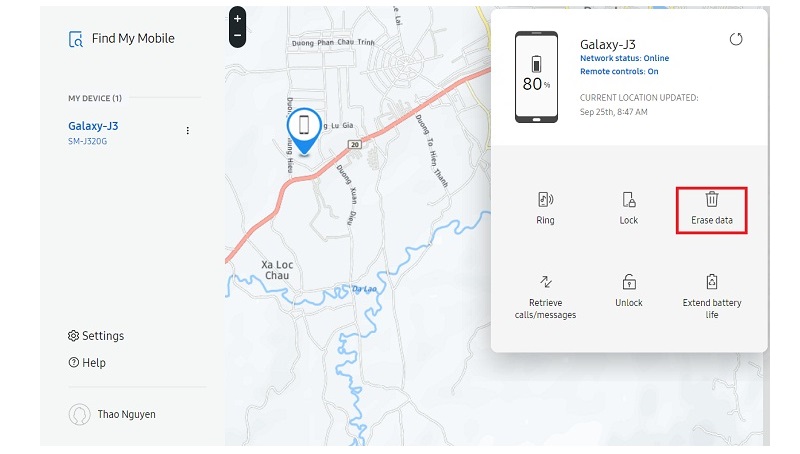 Tìm điện thoại dựa vào Find my Moblie