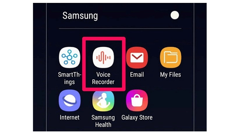 ghi âm cuộc gọi trên samsung bằng voice recorder