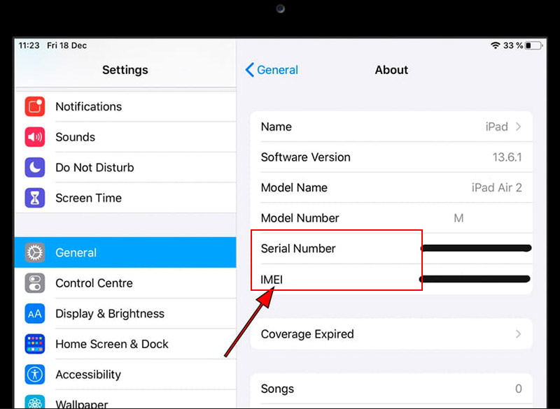 cách kiểm tra iPad cũ kiểm tra thông tin imei