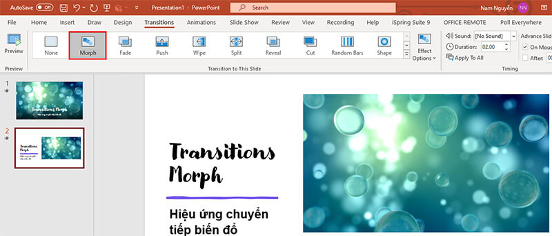 Hướng dẫn làm hiệu ứng Morph trong Powerpoint