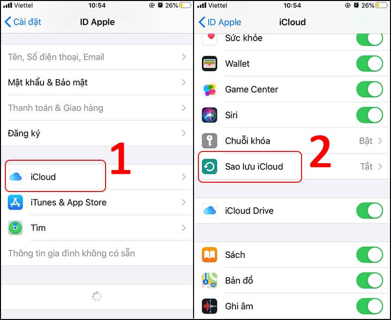 cách sao lưu ảnh trên iCloud khi hết dung lượng