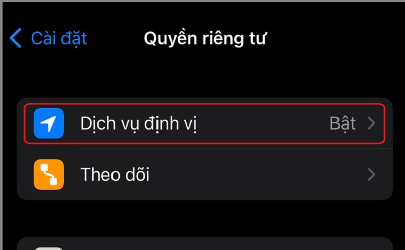 tắt định vị iPhone