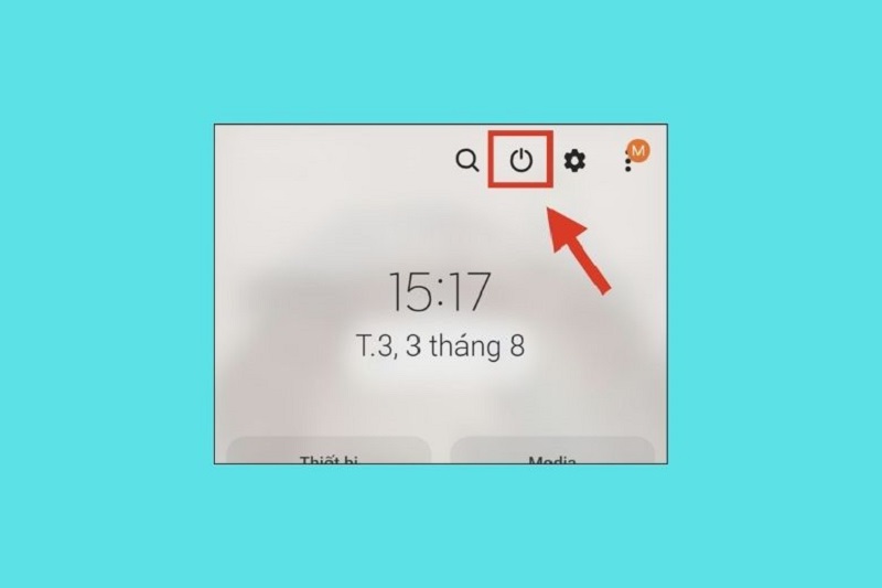 tắt nguồn từ thanh thông báo bước 1