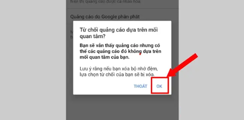 xóa quảng cáo trên màn hình điện thoại