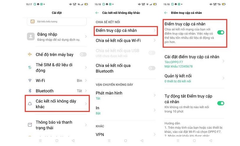 Cách chia sẻ mạng 4G cho điện thoại khác