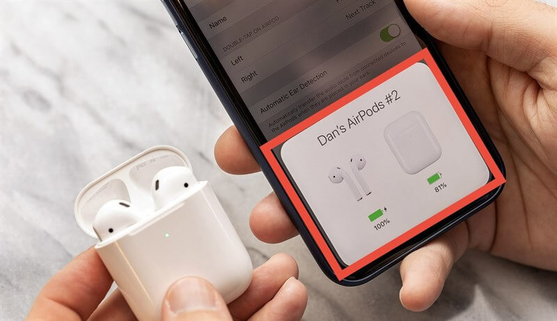 Kiểm tra tình trạng Airpod