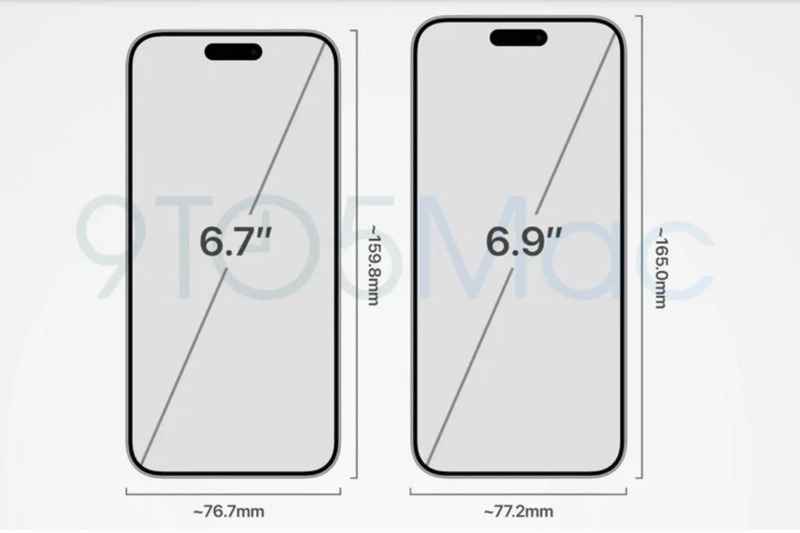 kích thước iphone 15 pro max và iphone 16 pro max