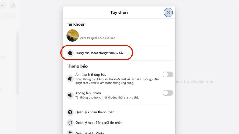 Ẩn nick Facebook bằng Messenger