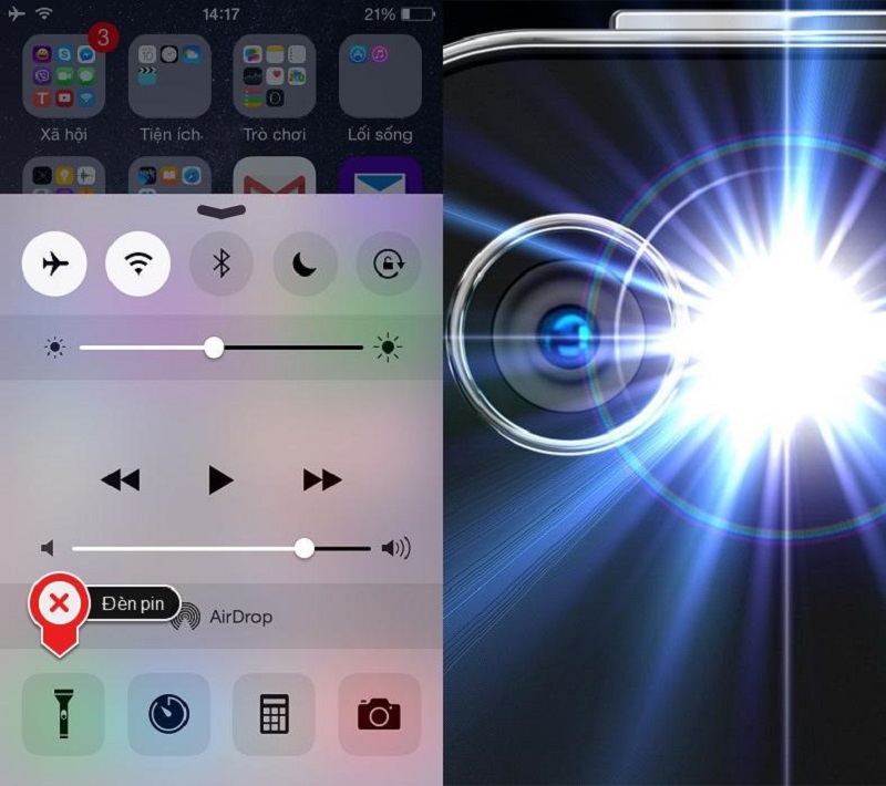 Bật đèn Flash trên iPhone