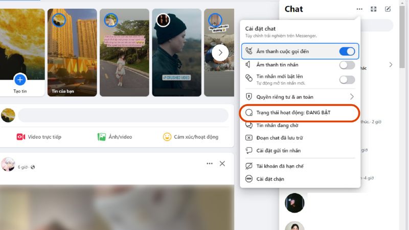 Chọn vào biểu tượng tin nhắn Facebook