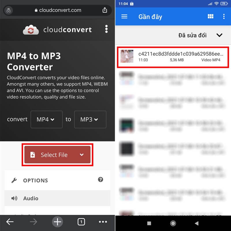 Chuyển nhạc TikTok sang mp3 bằng Cloudconvert