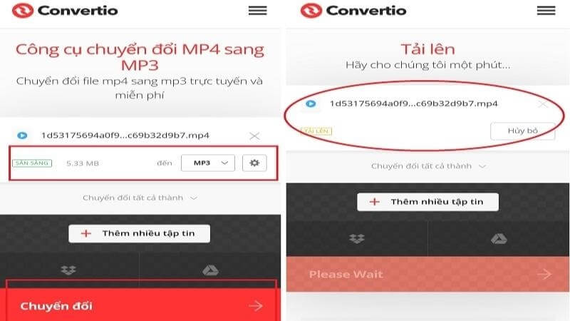 Cách 2: Chuyển nhạc TikTok sang MP3 bằng Convertio