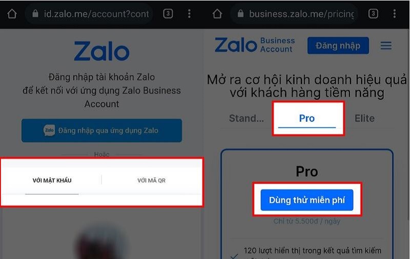 Cách đăng ký Zalo Business