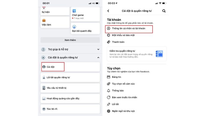 cách đổi tên facebook trên iphone
