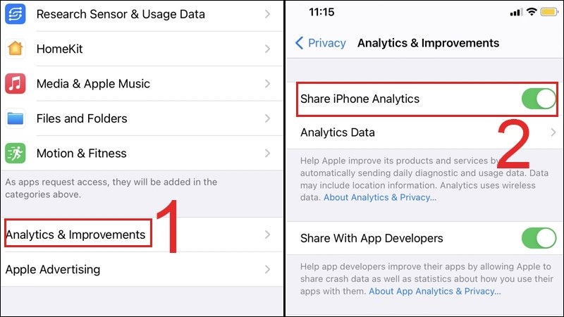 Tính năng Analytics trên iOS giúp bạn kiểm tra pin dễ dàng