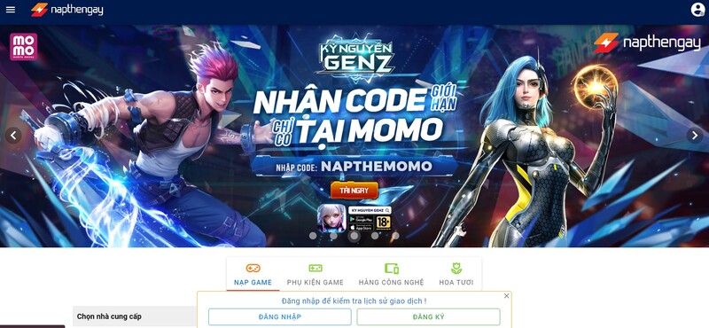 cách mua thẻ Garena trên Momo