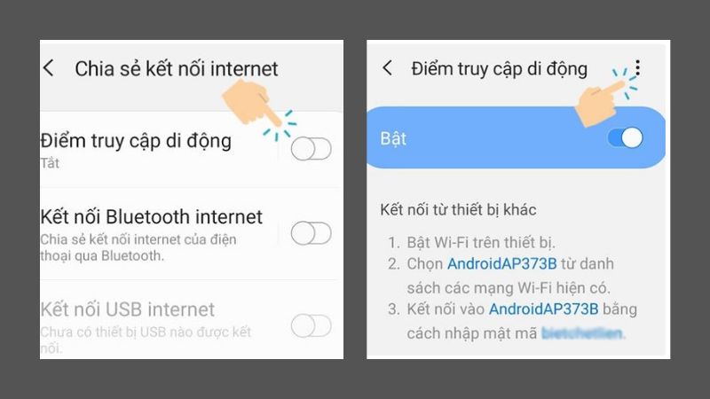 Cách phát mạng 4G trên Samsung