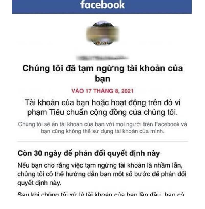 Tài khoản Facebook bị cảnh báo do nhiều nguyên nhân
