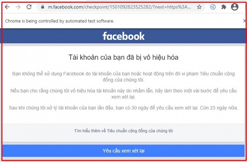 Khi bị cảnh báo sẽ bị giới hạn nhiều hoạt động