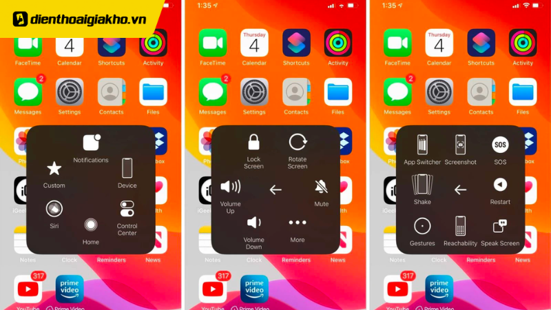 Cách bật nút home ảo trên iPhone Full hệ điều hành iOS mới