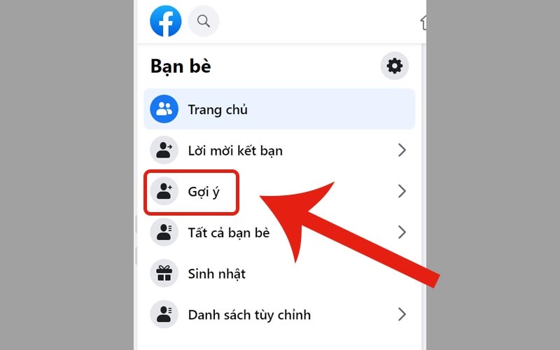 Mục Gợi ý trên Facebook