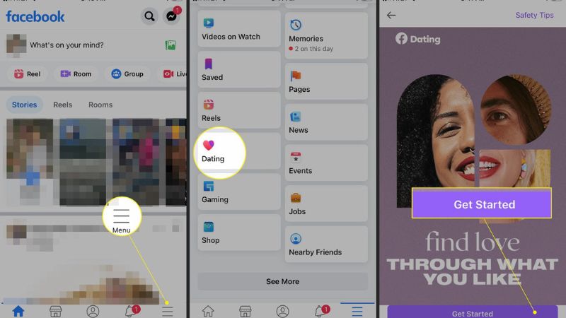 Facebook Dating trên trình duyệt Web