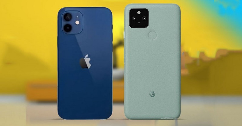 so sánh Pixel 5 và iPhone 12