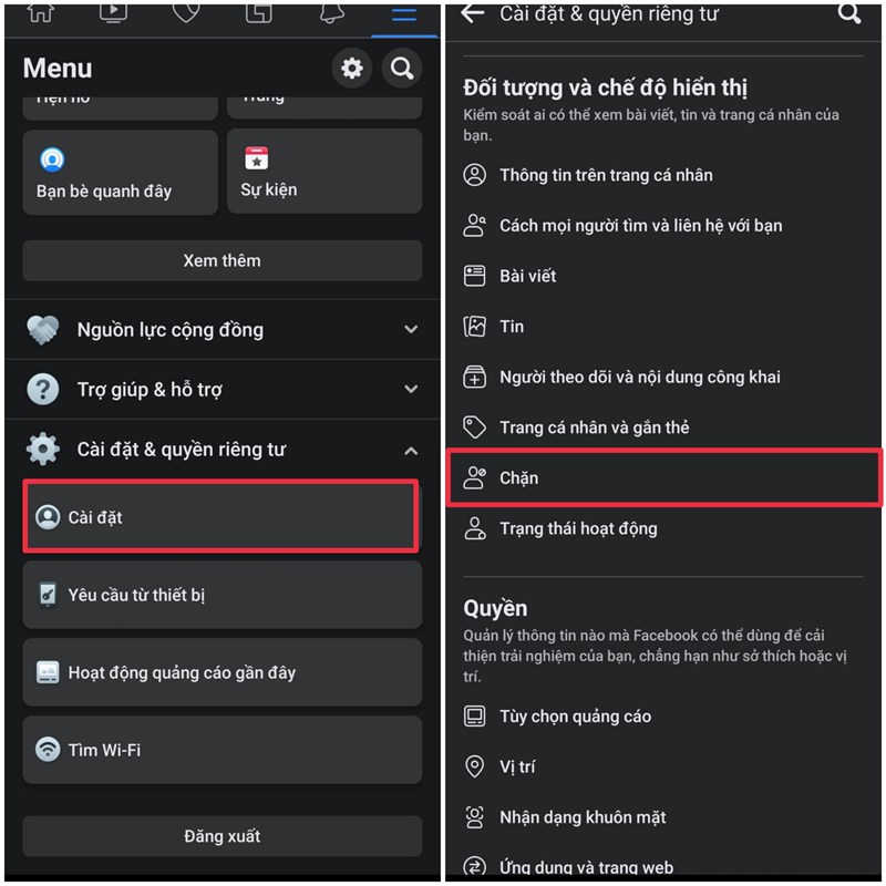 cách tìm lại bạn bè đã chặn trên Facebook