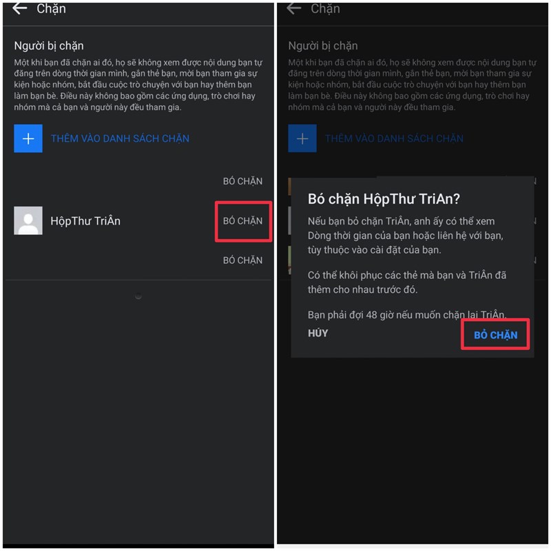 cách tìm lại bạn bè đã chặn trên Facebook