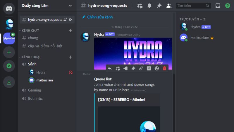 cách add bot nhạc vào discord